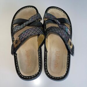 Alegria by PG Lite Metallic Adjustable Strap‎ Sandals Size 38